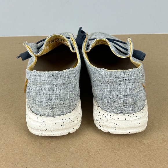Hey Dude Wendy Chambray White Blue Womens 7 Slip On Casual Comfort - Picture 4 of 10